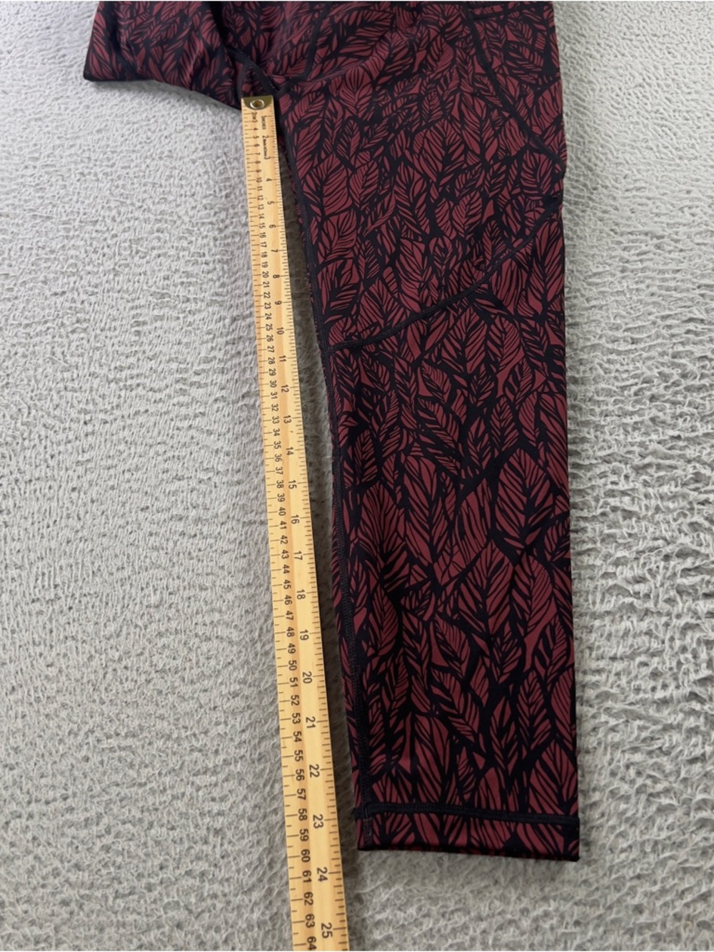 Sweaty Betty The Power 7/8 Leggings Womens Medium Red Black Leaf Print Athletic - Picture 5 of 7